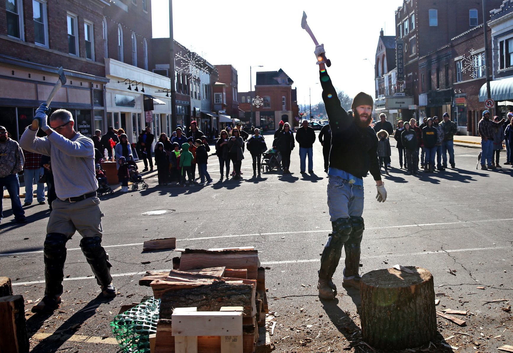 First-Ever Log Splitting Contest in downtown Hillsboro